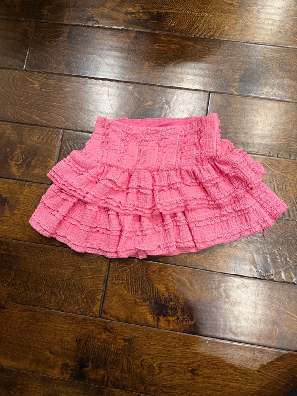 Women’s Pink Tiered Ruffle Mini Skirt